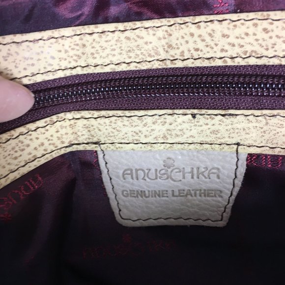 Anuschka NEVER USED Handpainted Leather Shoulder Bag Butterfly Floral - Picture 8 of 15